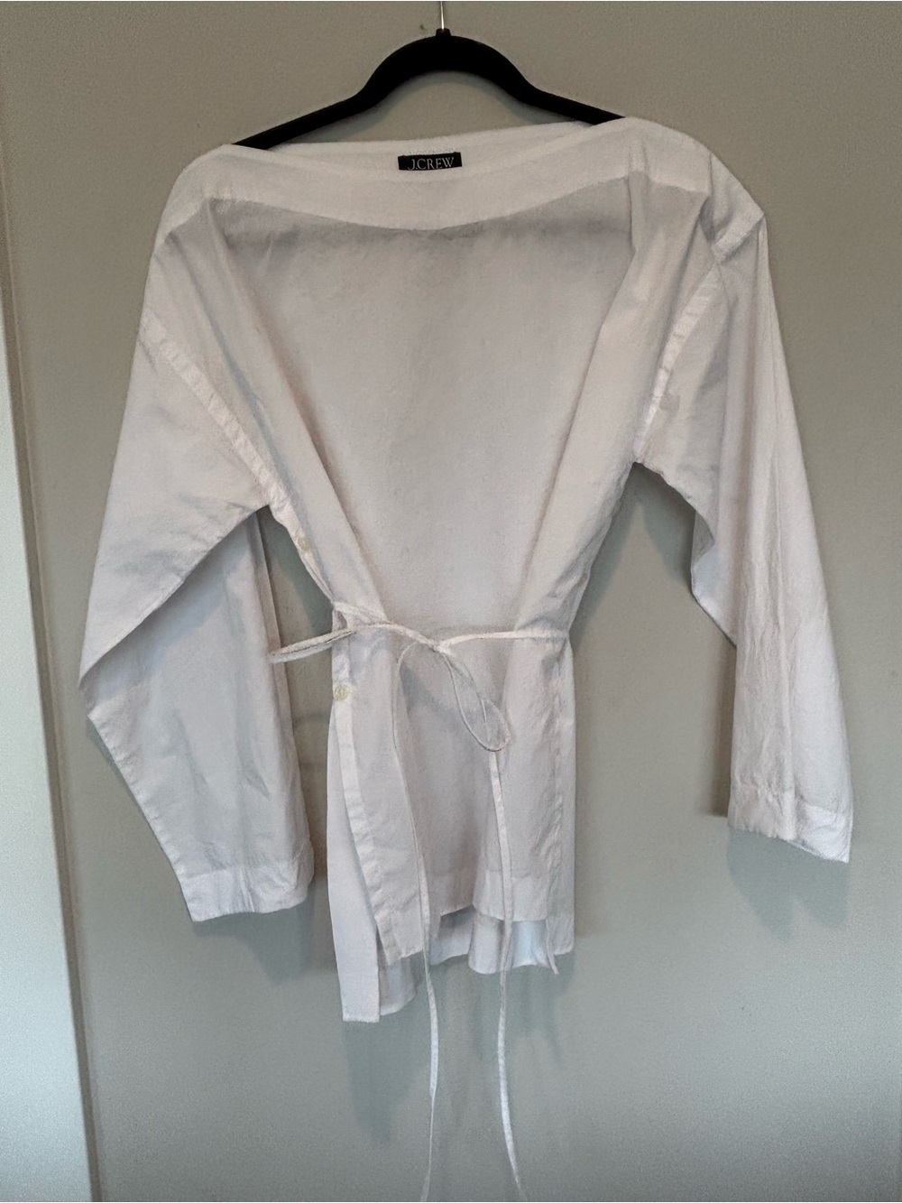 J. Crew White Regenerative Cotton Button-Up Top